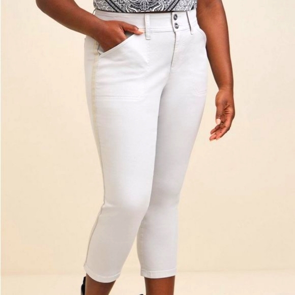 ❤NWT VINTAGE TORRID CROP AVIATOR PANT - HARBOR MIST - COMFORT WAIST - PLUS SIZE - Picture 6 of 13